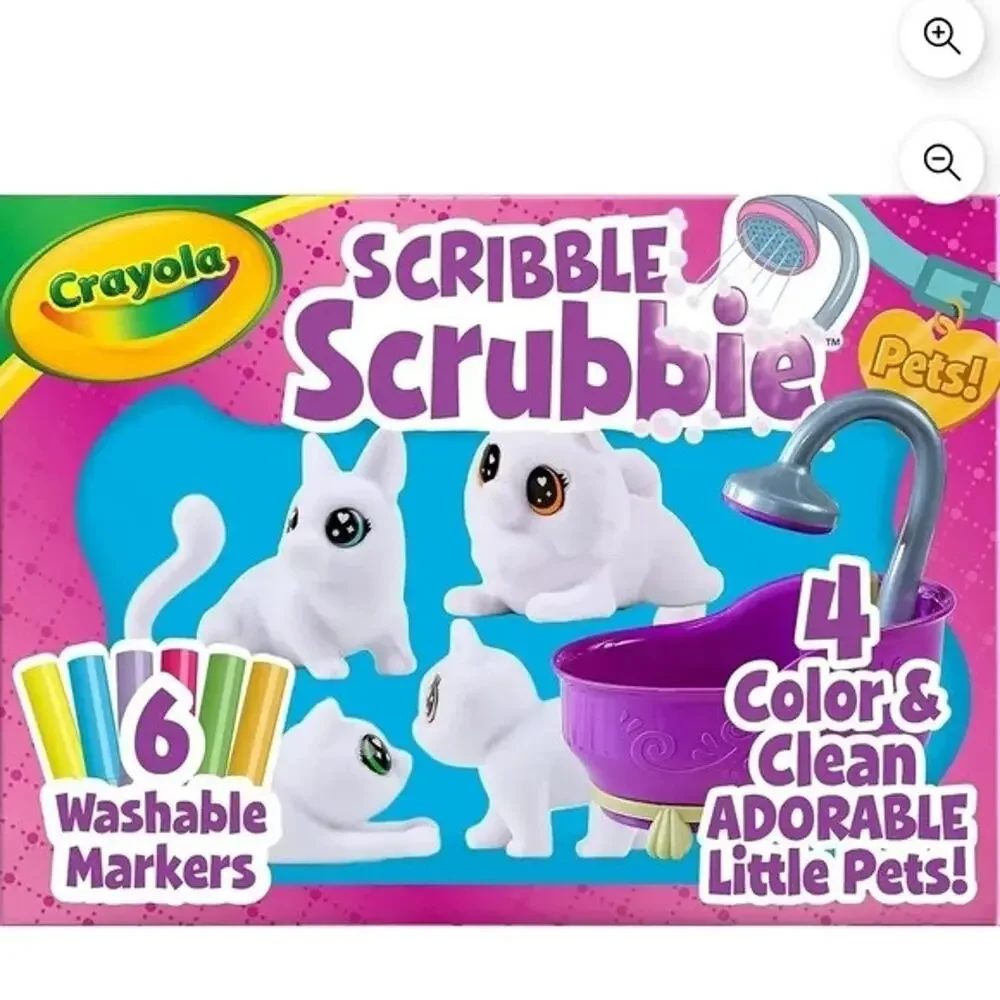 Crayola Scribble Scrubbie Pets Glam Tub, Color & Wash Toy Animal Set, Arts and C